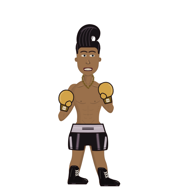Trey, red corner portrait. Landed 10 of 32 punches. Hands: Classic.
