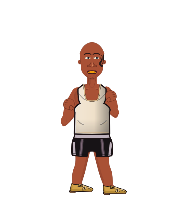 Tike myson, red corner portrait. Landed 72 of 90 punches. Shirt: Tank.