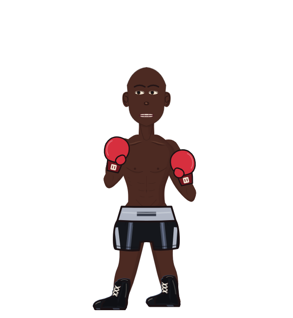 Michael Tython, blue corner portrait. Landed 37 of 56 punches. Hands: Classic.