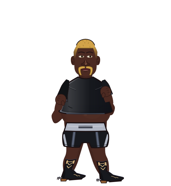 BraveGoblin, red corner portrait. Landed 32 of 36 punches. Shirt: Crop top.