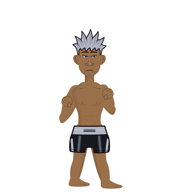 Fat Boy, red corner portrait. Landed 96 of 124 punches.