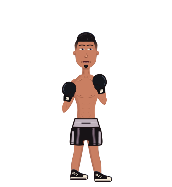Aleem, red corner portrait. Landed 39 of 59 punches. Hands: Classic.