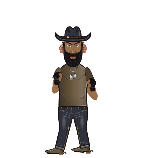 lewis, blue corner portrait. Landed 33 of 66 punches. Hat: Cowboy hat; Shirt: T-shirt; Hands: Wrapped.