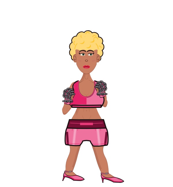 Sean, red corner portrait. Landed 50 of 65 punches. Shirt: Sports bra; Hands: Chain wraps.