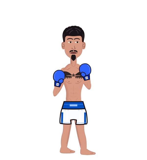 Max Holloway, red corner portrait. Landed 42 of 66 punches. Hands: Classic.