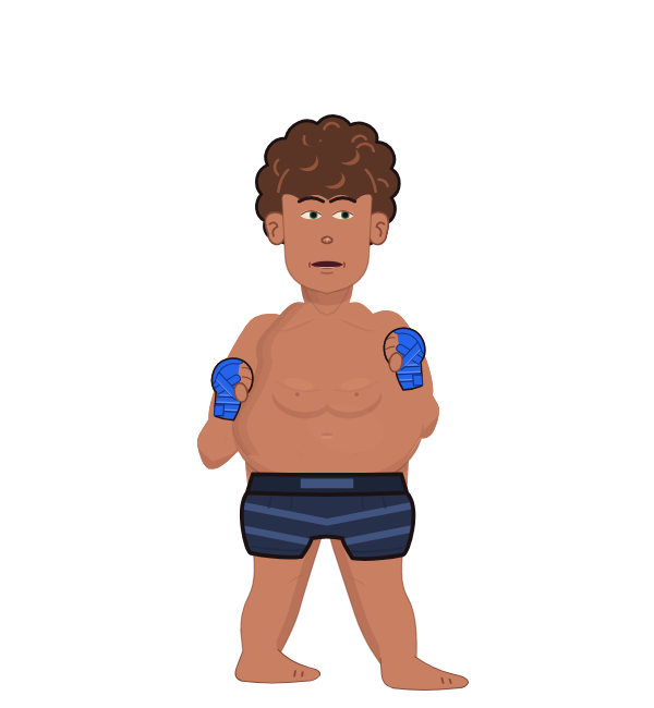 GnaKnockUOutBad, red corner portrait. Landed 23 of 41 punches. Hands: Wrapped.