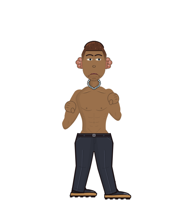 akathehammerfist, red corner portrait. Landed 34 of 50 punches.