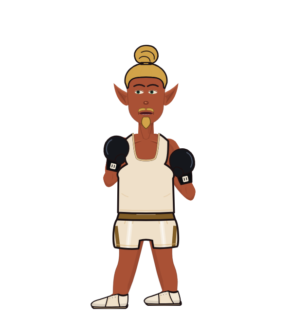 sisphius, blue corner portrait. Landed 0 of 0 punches. Shirt: Tank; Hands: Classic.