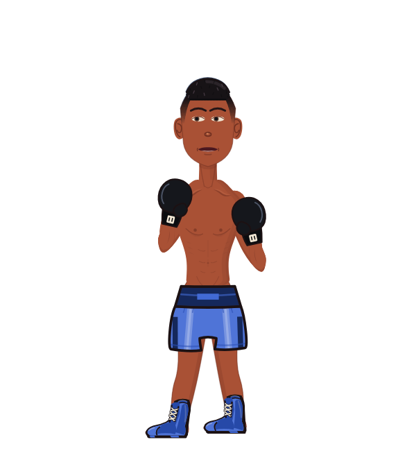 Jiri destroyer, blue corner portrait. Landed 30 of 61 punches. Hands: Classic.