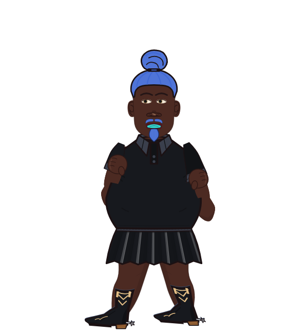BumblingGherkin, blue corner portrait. Landed 20 of 22 punches. Shirt: Polo.