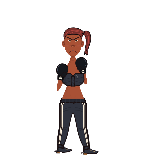 AwkwardSquid, red corner portrait. Landed 84 of 118 punches. Shirt: Tube; Hands: Classic.