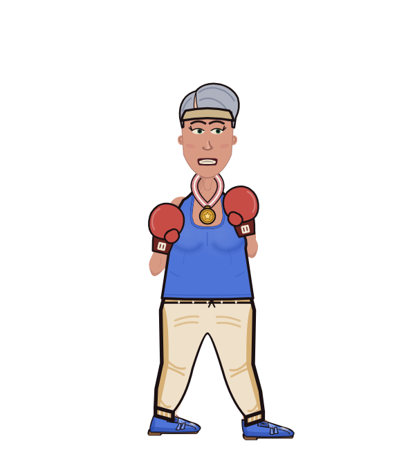Melissa Moretti, red corner portrait. Landed 57 of 65 punches. Hat: Headband; Shirt: Tank; Hands: Classic.
