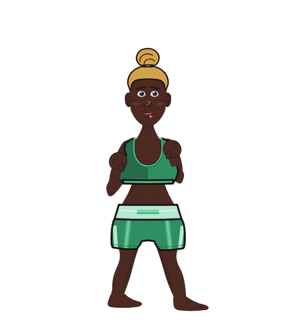 brlazzer, red corner portrait. Landed 51 of 56 punches. Shirt: Sports bra.
