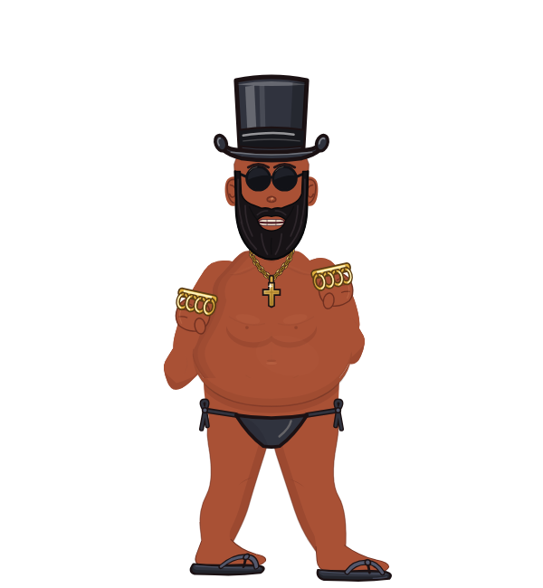 Milkman, red corner portrait. Landed 44 of 52 punches. Hat: Top hat; Hands: Brass.