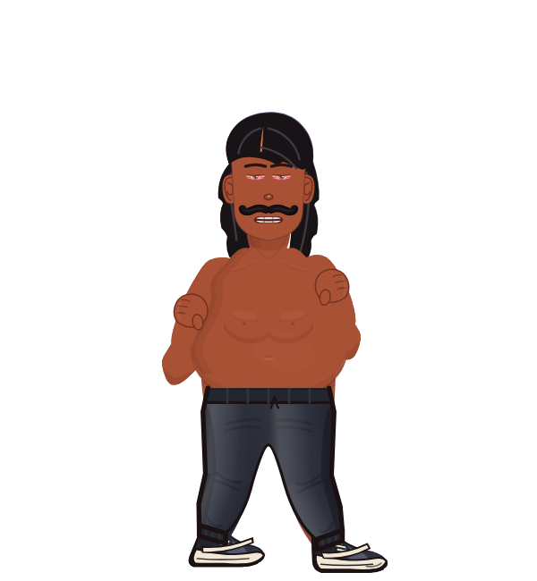 WobblyBaron, red corner portrait. Landed 36 of 59 punches.