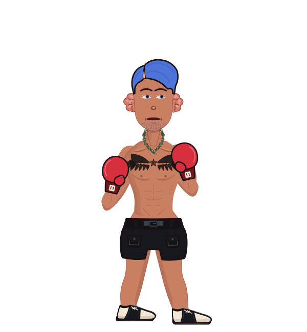 Tigre Albanais, red corner portrait. Landed 70 of 87 punches. Hands: Classic.