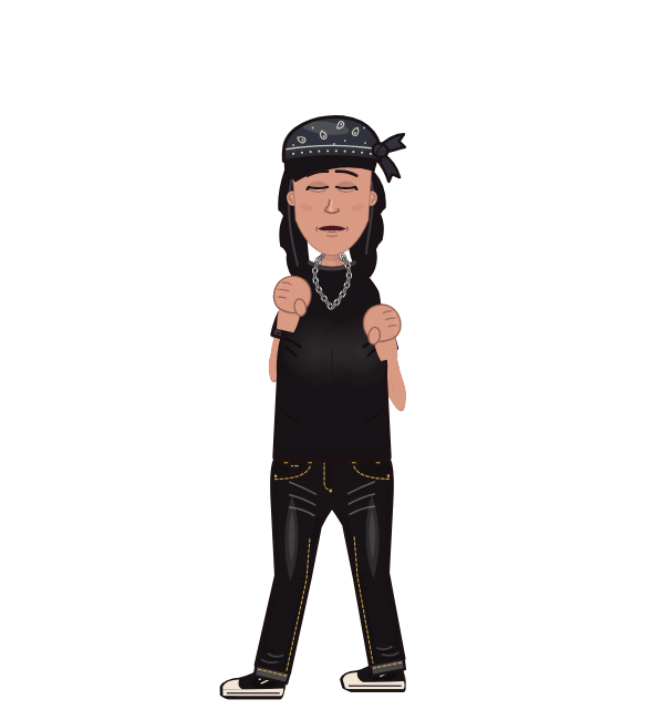 unicorn, blue corner portrait. Landed 12 of 18 punches. Hat: Bandana; Shirt: T-shirt.