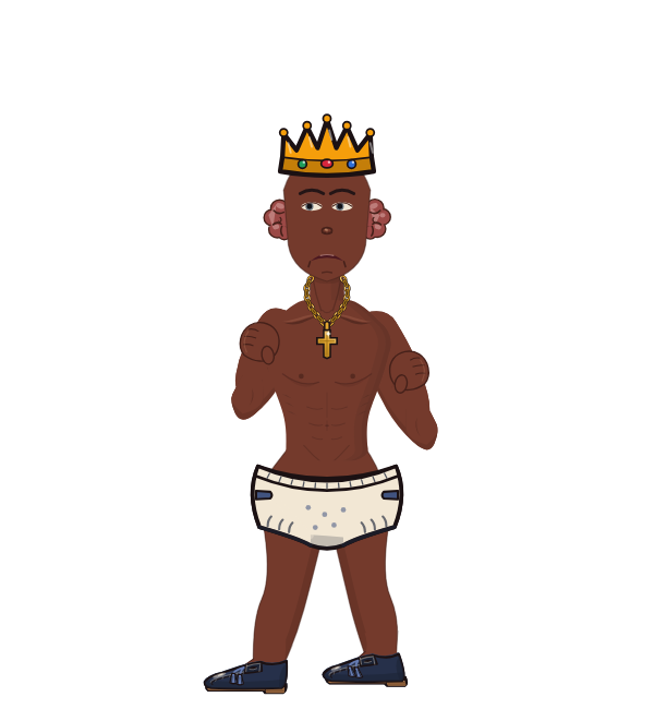 Drew boxer, blue corner portrait. Landed 34 of 59 punches. Hat: Crown.