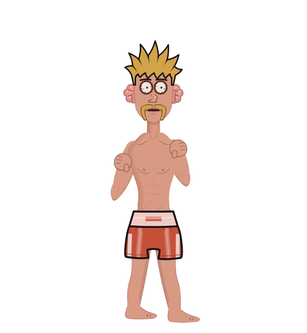 Tony, red corner portrait. Landed 34 of 65 punches.