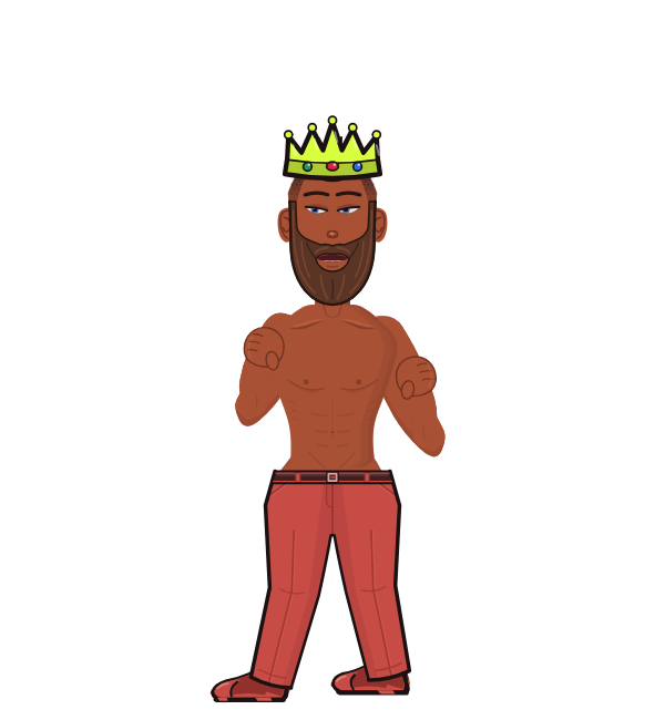 goated boxer, blue corner portrait. Landed 41 of 70 punches. Hat: Crown.