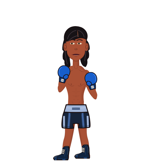 ChinDiesel, blue corner portrait. Landed 11 of 15 punches. Hands: Classic.