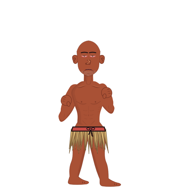 Ghost God, red corner portrait. Landed 50 of 58 punches.
