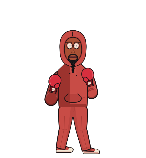 Beater, red corner portrait. Landed 59 of 72 punches. Shirt: Hoodie; Hands: Classic.