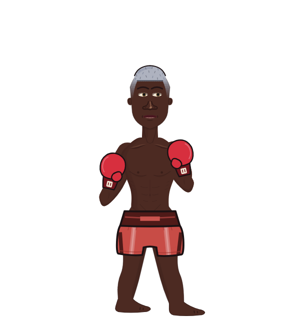 ZippyMayor, red corner portrait. Landed 103 of 161 punches. Hands: Classic.