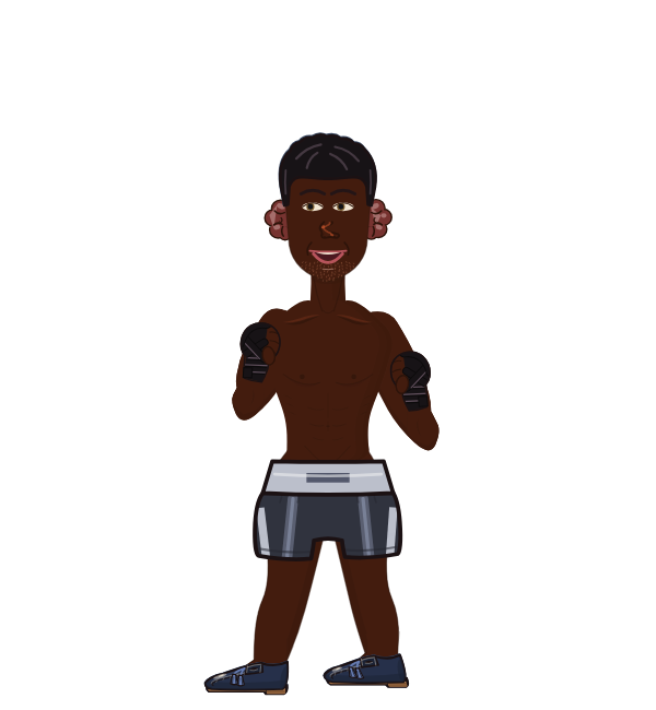 Anthony, blue corner portrait. Landed 12 of 21 punches. Hands: Wrapped.