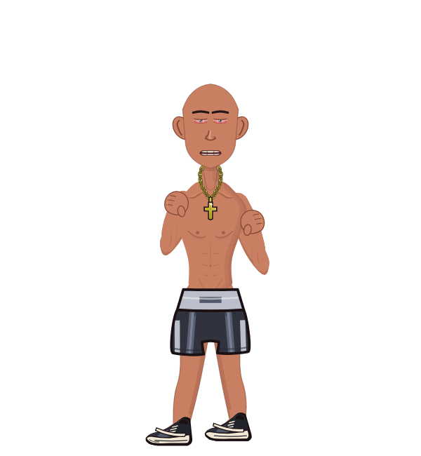 Sean Strickland, blue corner portrait. Landed 31 of 46 punches.