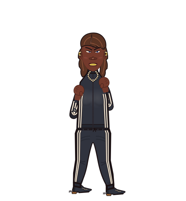AwkwardSquid, red corner portrait. Landed 70 of 99 punches. Shirt: Tracksuit.