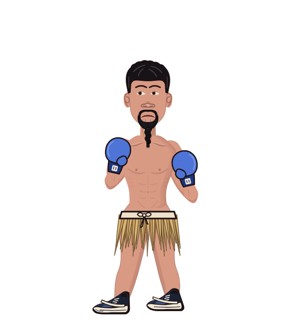 DapperGoose, blue corner portrait. Landed 54 of 83 punches. Hands: Classic.