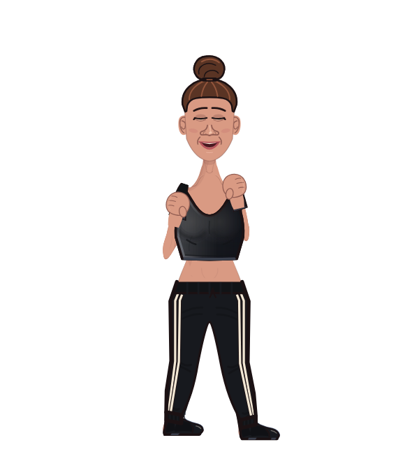 AwkwardSquid, red corner portrait. Landed 33 of 80 punches. Shirt: Crop top.