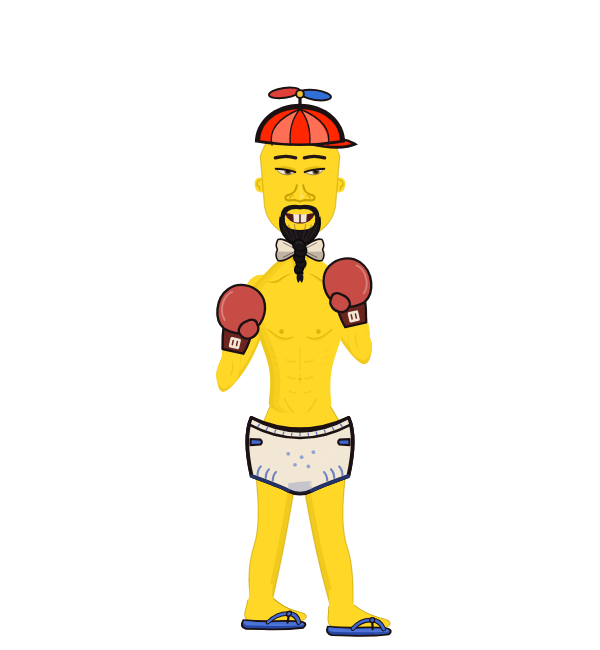lethongdemon, red corner portrait. Landed 69 of 101 punches. Hat: Propeller cap; Hands: Classic.