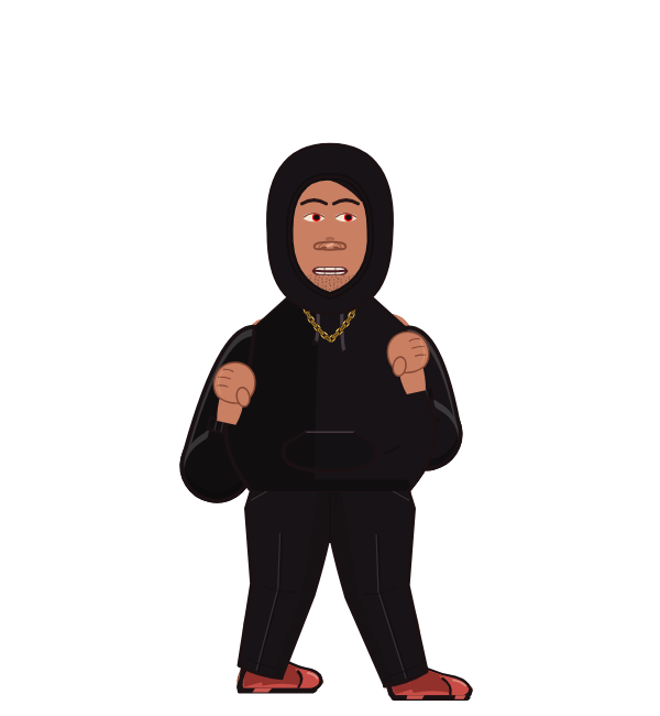 Him, red corner portrait. Landed 18 of 28 punches. Shirt: Hoodie.