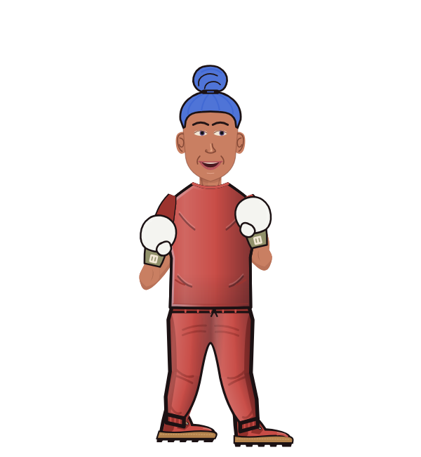 BhookaBhedia, red corner portrait. Landed 40 of 68 punches. Shirt: T-shirt; Hands: Classic.