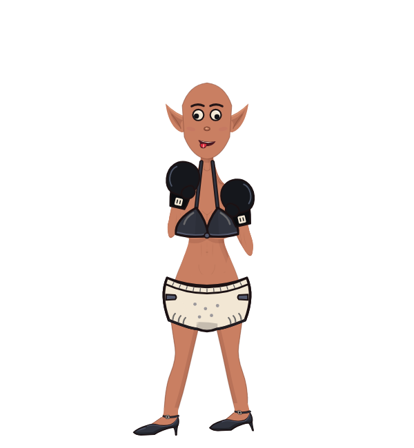 BreezyCowboy, blue corner portrait. Landed 5 of 26 punches. Shirt: Bikini top; Hands: Classic.