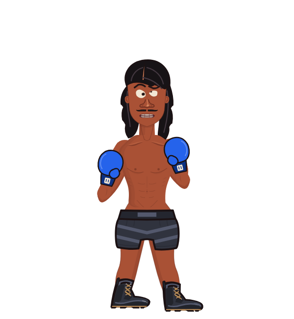 SureIGuess, red corner portrait. Landed 26 of 31 punches. Hands: Classic.