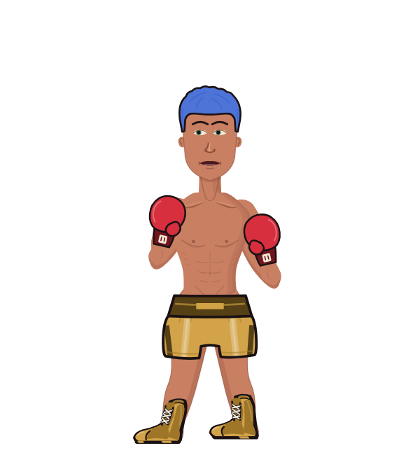 jiri destroyer, blue corner portrait. Landed 38 of 93 punches. Hands: Classic.