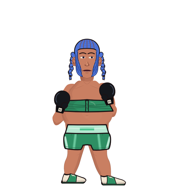 del estevan, red corner portrait. Landed 33 of 75 punches. Shirt: Tube top; Hands: Classic.