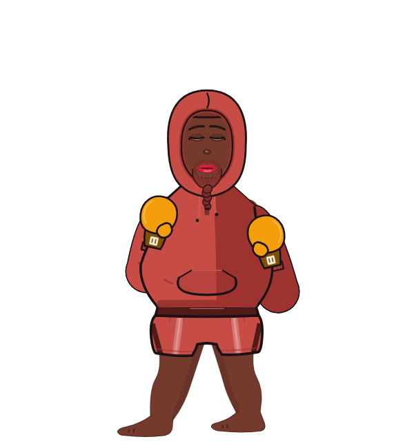 CumBelly, blue corner portrait. Landed 19 of 47 punches. Shirt: Hoodie; Hands: Classic.