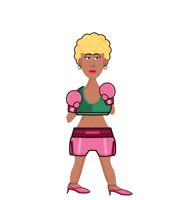 Sean, red corner portrait. Landed 154 of 176 punches. Shirt: Sports bra; Hands: Classic.