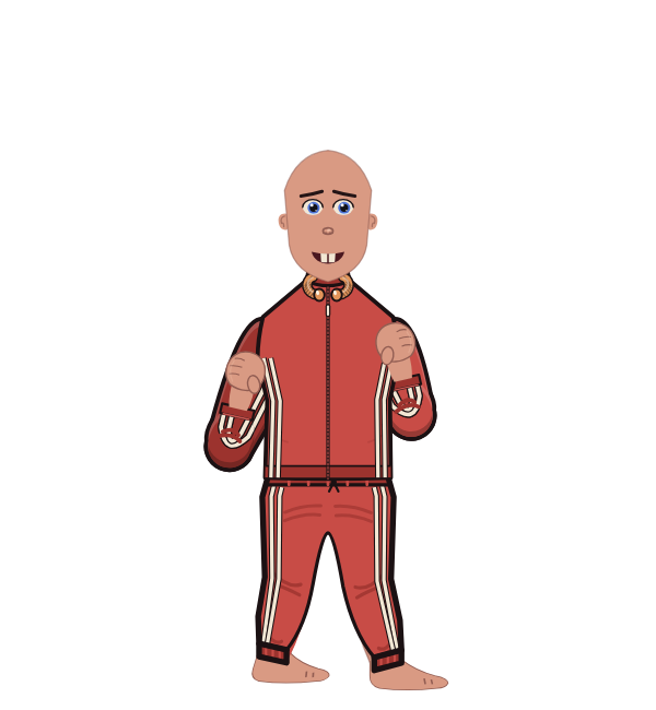 bobdog, red corner portrait. Landed 30 of 55 punches. Shirt: Track jacket.