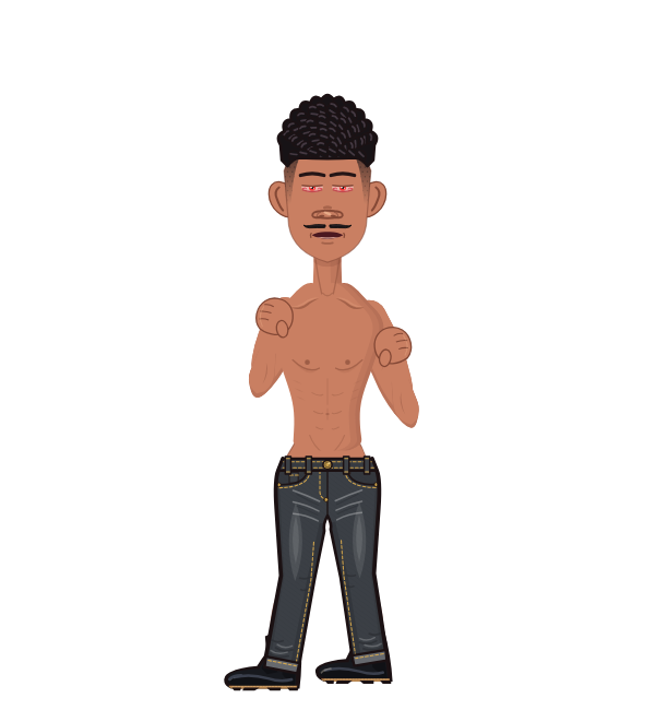 Him, blue corner portrait. Landed 28 of 54 punches.