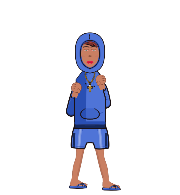 Florence Ferguson, red corner portrait. Landed 38 of 50 punches. Shirt: Hoodie.