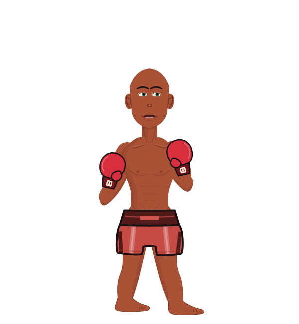 RowdyTater, red corner portrait. Landed 24 of 37 punches. Hands: Classic.