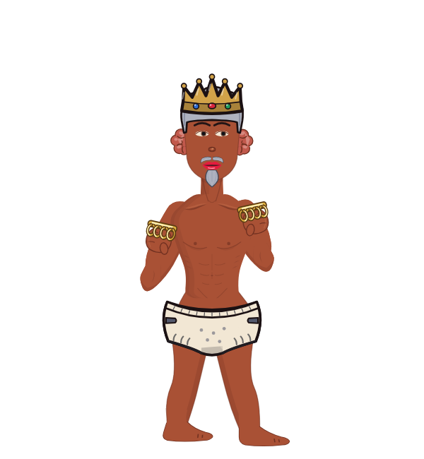 will slimeyou, red corner portrait. Landed 47 of 66 punches. Hat: Crown; Hands: Brass.