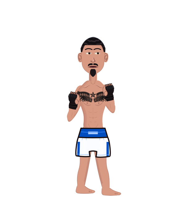 Max Holloway, red corner portrait. Landed 42 of 68 punches. Hands: MMA gloves.