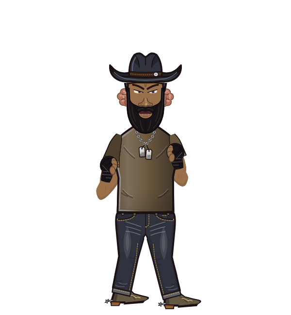 lewis, red corner portrait. Landed 41 of 65 punches. Hat: Cowboy hat; Shirt: T-shirt; Hands: Wrapped.
