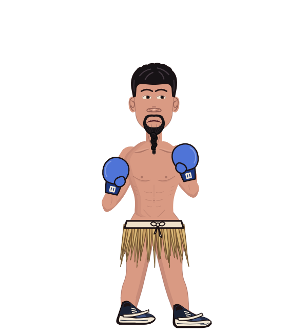 DapperGoose, red corner portrait. Landed 34 of 79 punches. Hands: Classic.